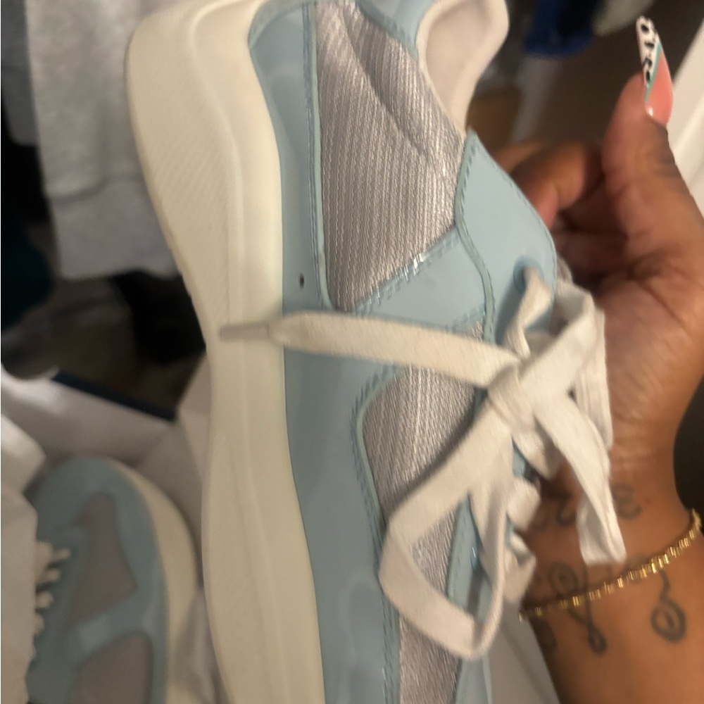 Prada Light Blue and White Kids Sneakers
